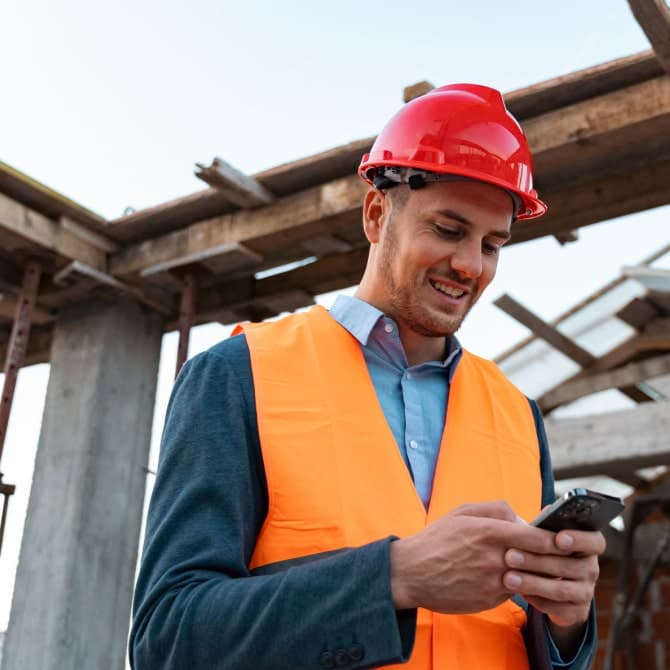 contractor using serviceforge mobile app