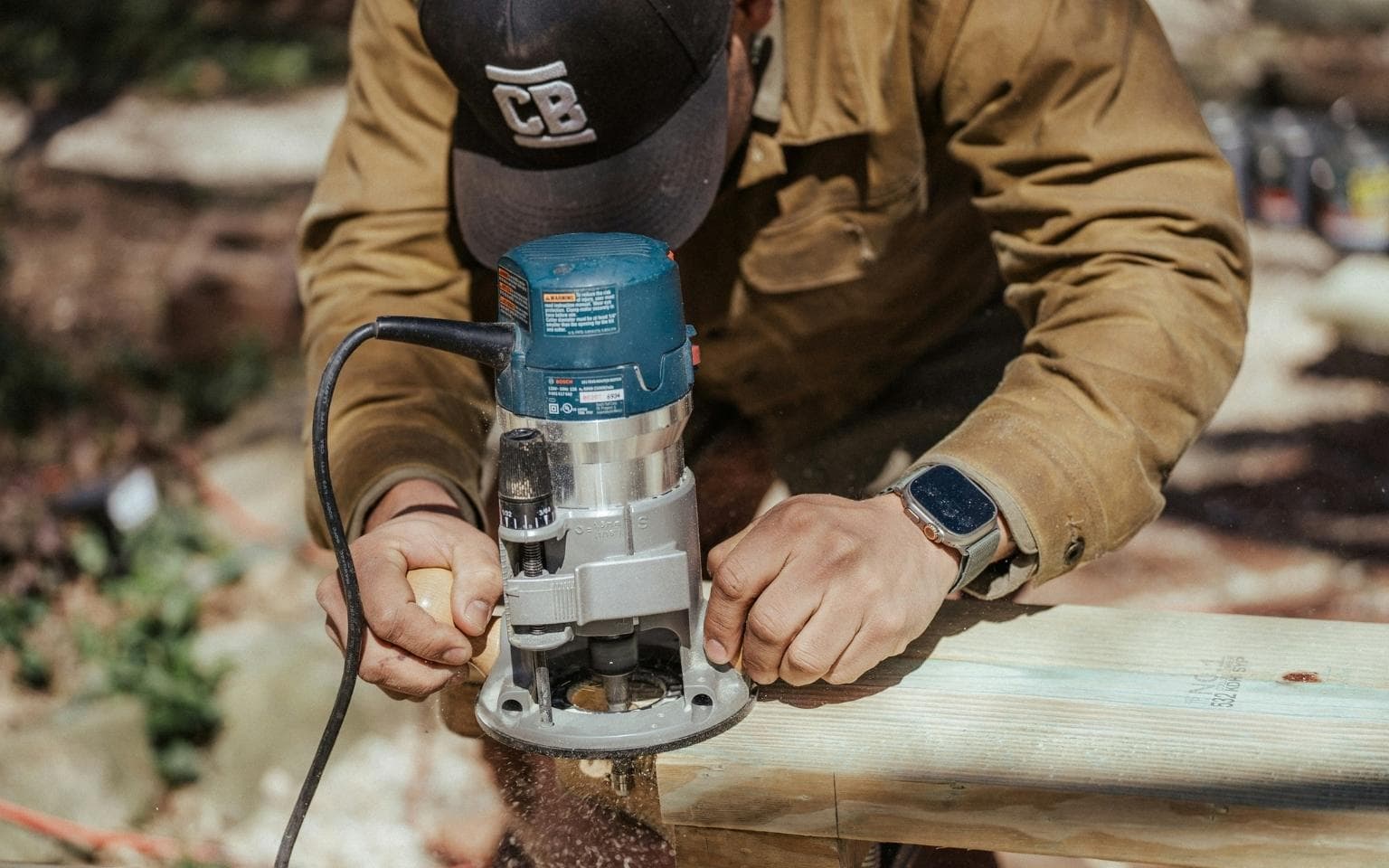 Restoration professional working on site