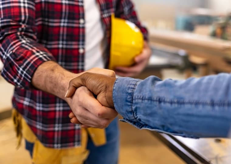 handshake resembling trust building