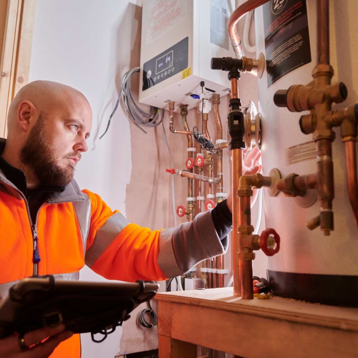 Plumber fixing the faulty pipeline